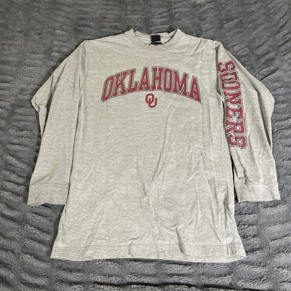 Pro Edge Oklahoma Sooners NCAA Long Sleeve T-Shirt Gray Mens Medium AP754